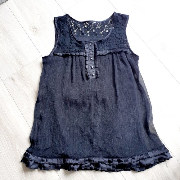 Black blouse with lace - Picture 1 of 5